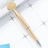 100 -stycken Roller Ballpoint Pen Luxury Cute Flower Wedding Rose Gold Metal Stationery School Office Supply Spinning Pennor