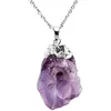 Pendanthalsband Natural Stone Quartz Crystal Necklace For Women Healing Stones S Shape Pärlor Amethysts Men Y23