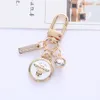 Creative Rhinestone Small Bee Keychain Pendant Lady Fashion Bag Car Keychains Jewelry Gift In Bulk