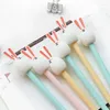 Pcs Gel Stylos Longues Oreilles Noir Coloré Kawaii Cadeau Gel-encre Pour L'écriture Mignon Papeterie Bureau Fournitures Scolaires