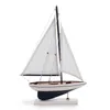 Dekorativa föremål Figurer Mediterranean Style Single Mast Wood Sailboat Model Home Furnishings Plain Sailing Craft Boat Small Decor Decoration 230509