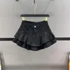 Spódnice 2023 Summer Sexy Ruffle Mini Denim Spódnica Kobiety Patchwork A-Line krótkie dżinsy S567