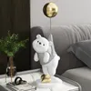 Dekorativa objekt Figurer Staty Desing Home Ornament Balloon Flying Bear Sclupture Harts Figurer Tabell ation Hemrum 230508
