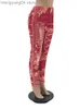 Kadın Pantolon Capris Vintage Baskı Güz Kıyafetleri Kadın Yoğun Püskül Elastik Bel Dipleri Kadın Sokak Giyim Şık Pantolonları T230509