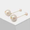 Boucles d'oreilles pendantes Amorita Boutaique Ab perle laine grosse boule mode boucle d'oreille plaqué or bijoux