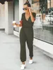 Jumpsuits voor dames rompers Miss Petal v-neck korte mouw jumpsuit voor vrouw casual lange jogger broek playsuit zomerse overalls bodysuits 230509