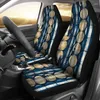 Housses de siège de voiture Blue Gold Circles Abstract Art Paire 2 Accessoires de protection avant