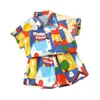 Sets pakken Summer Boys Clothing Sets Cartoon mode huis print shirt shirt shirt kleren voor kinderen meisjes strand vakantie stijl baby sport pakken 230508