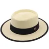 Cappelli a tesa avara cappello estivo da sole moda donna ragazza paglia nastro fiocco spiaggia erba casual flat top panama bone berretto visiera donna 230508