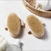 Bath Accessory Set Natural Bristle Brush Soft Wet Dry Skin Body SPA Massager Home