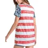 Camiseta de mujer 4 de julio Bandera estadounidense Día de la independencia Imprimir Tops casuales Camiseta de manga corta con cuello redondo Blusa Camiseta para envío gratis P230509