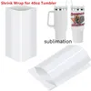 Sublimation Shrink Wrap Sleeves Blanc Sublimation Shrink Wrap pour 40 oz Tumbler Sublimation film rétractable 180 * 290mm 100PCS / LOT J0509