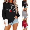 Women's Hoodies Womens Fashion Valentine's Day Print Sweatshirt For Women Trendy Casual Pullover Tops Cool Style Overize