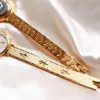 Montres-bracelets Crown Design Haute Qualité Brass Band 24k Gold Plaqué Acier Diamant Femmes Montres Quartz Vintage Cadeau Luxe Royal Pour Lady