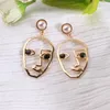 Dangle Earrings Chandelier HC Gold Multial Choice Retro Metal Fashion Abstract Hollowed Trendy Face Earring Alloy Jewelry F