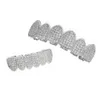 Hiphop Shinning Vampire Teeth Grillz Set with Diamonds for Party Music Festival Halloween Body Jewelry