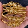 Charm Bracelets 4pcs Ethnic Bead Gold Color Dubai Bangles For Women 24K Ball Copper Saudi Arabic Bracelet Girls Africa Wedding jewelry 230508