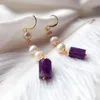 Baumelnde Ohrringe DAIMI 2023 Trendy Amethyst Accessoires Mode Persönlichkeit Perle Allgleiches Temperament Schmuck