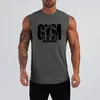 Tampo masculino Tampo de ginástica Tampa de ginástica masculina roupas de fitness compressão colete algodão de algodão