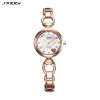 Relojes de pulsera SINOBI elegantes relojes de mujer completos de acero inoxidable para mujer cuarzo moda plata mujer 5 Bar reloj impermeable