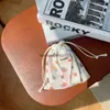14*16cm Coin Purses Japanese Style Flower Plants Drawstring Cotton Storage Bag Gift Candy Jewelry Organizer Makeup Cosmetic Keys Bags