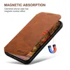 Frosted Wireless Charging Leather Case for iPhone 14 Plus 12 13 Pro Max Kickstand Card Slot Wallet with Magnetic Coil