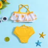 Traje de baño de dos piezas para niñas y niños, conjunto de Bikini estilo vendaje para niños, Bikini Bandage para bebés, traje de baño Infantil, ropa de playa