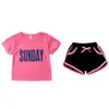 Sets Suits Summer Girls Clothes Set Short Sleeve T shirt Short Pants 2 PCS Children Clothing For Teen Kids 4 6 8 10 12 Years 230508