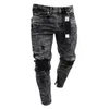 Heren jeans drop fashion mannen casual gescheurde hiphopbroek magere stretchy Jean voor mannelijke noodlijdende denim broek streetwear 230509