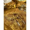 Damskie bluzki vintage chińsko -chiński bluzka Kobieta Placket Kamblarz Placket Kwiatowy imitacja jedwabny stojak na obrożę Tops