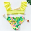 Barns badkläder 2022 baddräkt flickor Tassel Tankini Suit 2-16y Tvåstycken Fashion Swimsuit For Girls Summer Beach Wear Children Swimsuit H1 P230509