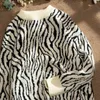 Мужские свитеры Zebra Print Retro Tendy Pellover Sweater Мужской и женский стиль бездействия осенний зимний пальто.