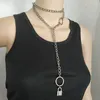 Chains Handmade Collar Unisex Padlock Pendant Necklace Long Metal Chain Choker For Men Women Girls Boys Friend Gift