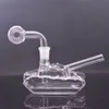 Fashion Tank Glass Oil Burner pipe Hookah Heady Bubbler Pipe Detachable Dab Rigs Beaker Bong with Oil Burner bowls