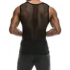 Mens Tank Tops Sexy Top Transparent Mesh Undershirt Fishnet Vest String Sleeveless Shirts Male See Through Night Clubwear Slim Sport 230509