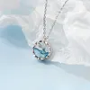 Ketten Romantische Blauer Stein Silber Meerjungfrau Tränen Schaum Halsketten Minimalistischer Anhänger Schwanz Kristall Collares Feiner Schmuck für Frauen