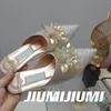 Pantofole fatte a mano di lusso BlingBling cristallo donna scarpe da sposa scarpe a punta tacco piatto Bota Feminina