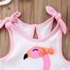 Children's Swimwear Summer Flamingo Bikini's pasgeboren meisjes zwempak een stuk nieuwe schattige meisjes strandkleding bikini bikinis kind zwempak mouwloze bikini set p230509