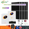 jsdsolar 5500 W Solarsystem für Zuhause, Komplettset mit LiFePo4-Batterie, MPPT-Wechselrichter, Solarmodulen, netzunabhängigem Photovoltaiksystem