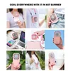 Fans Portable Air Conditioner Hanging Neck Fan med 3000mAh Power Bank Mini Folding USB Handheld Desk Air Cooler Fan Multifunktion