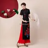 Ubranie etniczne 2023 Chińskie tradycyjne retro qipao vintage Dance Dress Cheongsam Ao Dai Dwupoziomowy zestaw orientalnych kobiet eleganckie A51