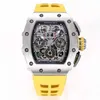 Relógio suíço RicharsMille ZF Factory Tourbillon Movimento automático Novos relógios de pulso cronógrafo rm11-03 série 11-03 masculino novo designer sofisticado de alta qualidade 2p