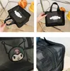 Girls Kawaii Black Mesh Cosmetics Bag Girl Kuromi Melody Casual Casual Princess Accessories Big Captise All Match