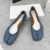 Dress Shoes sheepskin split toe single shoes women's leather flat bottom pig's hoof grandma shoes shallow mouth ballet Lefu shoes 230508
