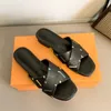 Mujer Revival Slide Sandalias de fondo plano Diseñador Marrón Negro Blanco Zapatillas de cuero 35-40