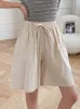 Womens Shorts Summer Cotton Linen Womens Shorts Woman Basic Short Pants Mini Trousers Trafic Mid Waist Bottom for Teen Girls Plus Size 230509