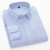 Camicie casual da uomo Camicia da uomo in cotone a maniche lunghe Oxford di lusso di alta qualità abbottonata viola bianca blu business