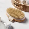 Bath Accessory Set Natural Bristle Brush Soft Wet Dry Skin Body SPA Massager Home