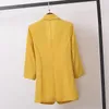 Women's Suits Blazers Fashion Jacket Solid Color Yellow Black Cotton Fabric Loose Oversize Coat Spring Summer Jackets OL Suit 230509