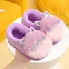 Slipper Kinderlotsen Slippers Princess Warm Kids Winter Cute Cartoon Diamant Furry Shoes Little Girl Soft Bottom Home Shoes 230509